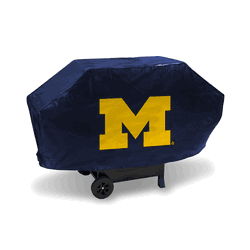 Michigan Wolverines Navy Deluxe Vinyl Grill Cover - 68" Wide/Heavy Duty/Velcro Staps