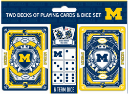 Michigan Wolverines NCAA 2-pack Playing Cards & Dice Set