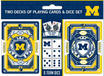 Michigan Wolverines NCAA 2-pack Playing Cards & Dice Set