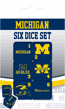 Michigan Wolverines NCAA Dice Set