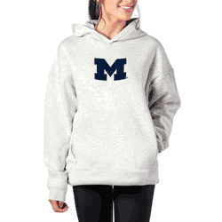 Michigan Wolverines NCAA Kadi Hoodie with Zipper Pockets Heather Grey Small