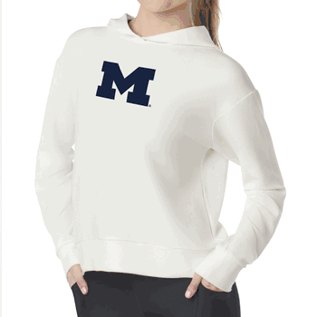 Michigan Wolverines NCAA Kadi Waffle Hoodie Coconut Cream Medium