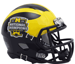 Michigan Wolverines NCAA Mini Speed Football Helmet 2023 National Championship