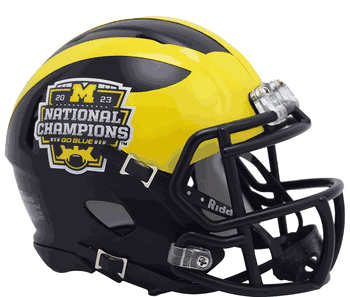 Michigan Wolverines NCAA Mini Speed Football Helmet 2023 National Championship