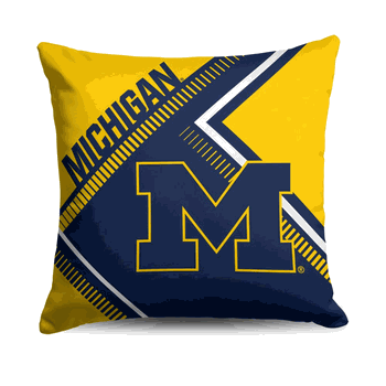 Michigan Wolverines NCAA Pulsewave Throw Pillow 18X18 Inches