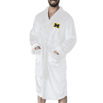 Michigan Wolverines NCAA White Out Silk Touch Robe Large/XLarge