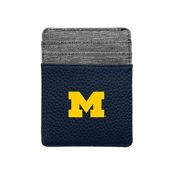 Michigan Wolverines Pebble Front Pocket Wallet Navy