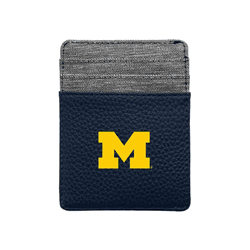 Michigan Wolverines Pebble Front Pocket Wallet Navy