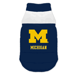 Michigan Wolverines Pet Parka Puff Vest Medium