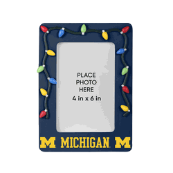 Michigan Wolverines Picture Frame with Holiday Lights