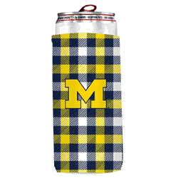 Michigan Wolverines Plaid Insulated Slim Can Sleeve