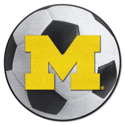 Michigan Wolverines Soccer Ball Rug - 27in. Diameter