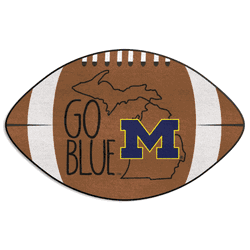Michigan Wolverines Southern Style Football Rug - 20.5in. x 32.5in.