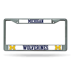 Michigan Wolverines Standard Chrome Frame with Plastic Inserts 12" x 6" Car/Truck Auto Accessory