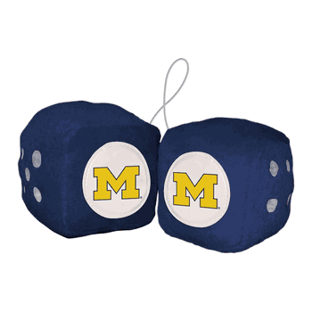 Michigan Wolverines Team Color Fuzzy Dice Dcor 3
