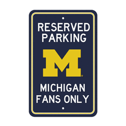 Michigan Wolverines Team Color Reserved Parking Sign Dcor 18in. X 11.5in. Lightweight