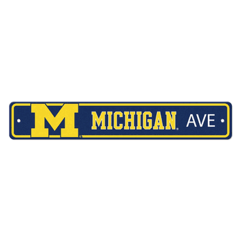 Michigan Wolverines Team Color Street Sign Dcor 4in. X 24in. Lightweight