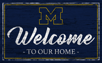 Michigan Wolverines Team Color Welcome 11x19 Sign