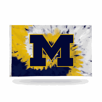 Michigan Wolverines - Tie Die Design - Banner Flag (3X5)