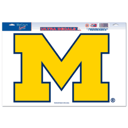 Michigan Wolverines Ultra Decal 11in x 17in Gold Logo