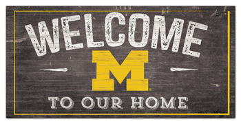 Michigan Wolverines Welcome Distressed 6 x 12