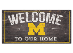 Michigan Wolverines Welcome Distressed 6 x 12