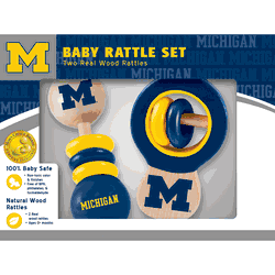 Michigan Wolverines Wood Rattle Set
