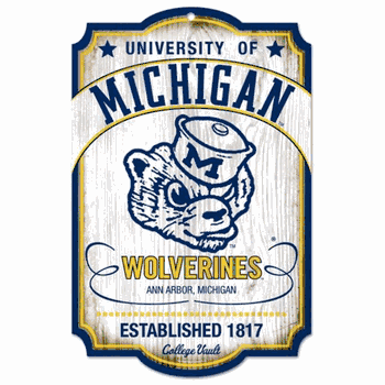 Michigan Wolverines Wood Sign - 11