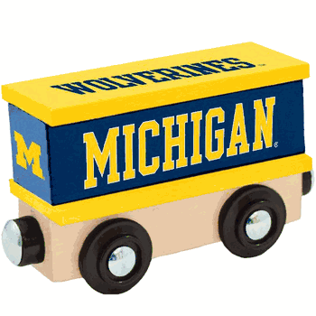 Michigan Wolverines Wood Train Box Car