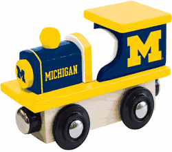 Michigan Wolverines Wood Train Engine