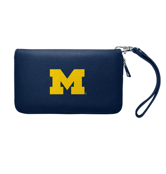 Michigan Wolverines Zip Organizer Wallet Pebble Navy