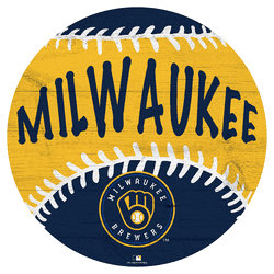 Milwaukee Brewers 12" Baseball Cutout Sign with City Name