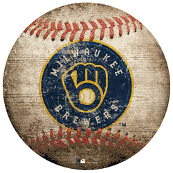 Milwaukee Brewers 12" Baseball Shaped Sign