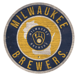 Milwaukee Brewers 12 in. Circle w/ State Sign