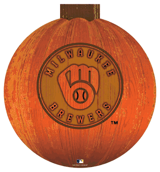 Milwaukee Brewers 12 in. Halloween Pumpkin Sign