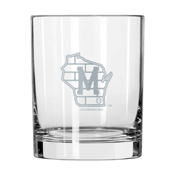 Milwaukee Brewers 16oz Frost Glass Curved Beverage