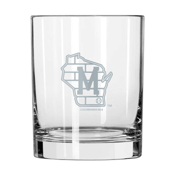 Milwaukee Brewers 16oz Frost Glass Curved Beverage