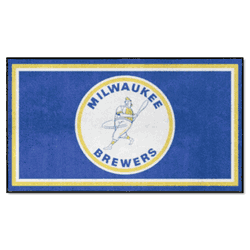 Milwaukee Brewers 3ft. x 5ft. Plush Area Rug - Retro Collection