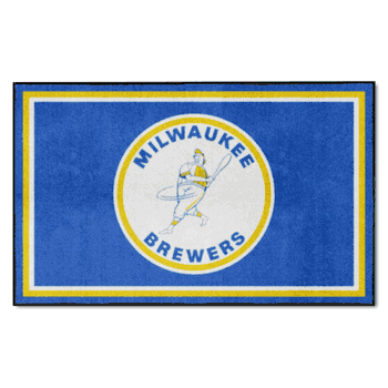 Milwaukee Brewers 4ft. x 6ft. Plush Area Rug1970