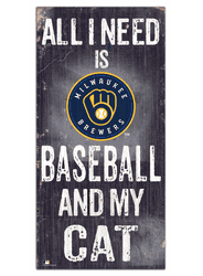 Milwaukee Brewers Baseball and My Cat 6x12 Sign