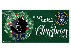 Milwaukee Brewers Chalk Christmas Countdown 6x12 Sign