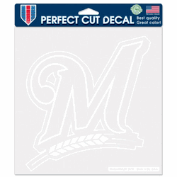 Milwaukee Brewers Decal 8x8 Die Cut White