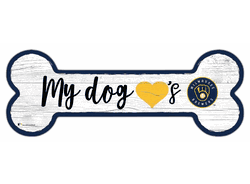 Milwaukee Brewers Dog Bone 6x12 Sign