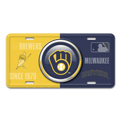 Milwaukee Brewers Embossed Metal License Plate