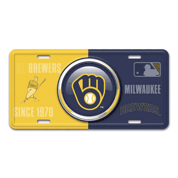 Milwaukee Brewers Embossed Metal License Plate