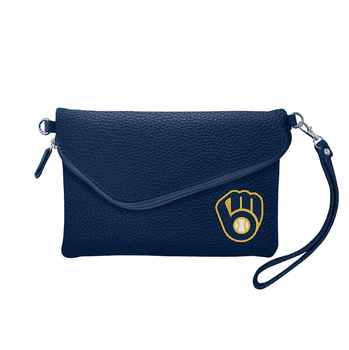 Milwaukee Brewers Fold Over Crossbody Pebble