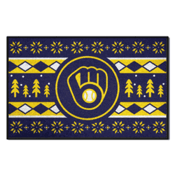 Milwaukee Brewers Holiday Sweater Starter Mat Accent Rug - 19in. x 30in.