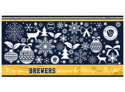 Milwaukee Brewers Merry and Bright 6x12 Sign