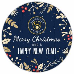 Milwaukee Brewers Merry Christmas & New Year 12in Circle