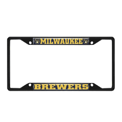 Milwaukee Brewers Metal License Plate Frame Black Finish